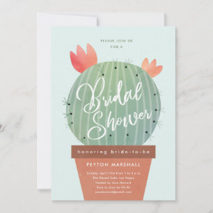 Modern Cactus Bridal Shower Invitation