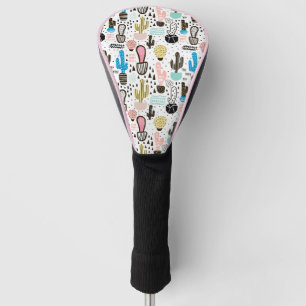Modern Cactus Geometric Pattern Golf Head Cover