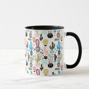 Modern Cactus Geometric Pattern Mug