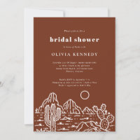 Modern Cactus Line Art Desert Bridal Shower 