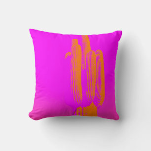 Modern Cactus Photo Art Hot Pink Orange Fun Cushion