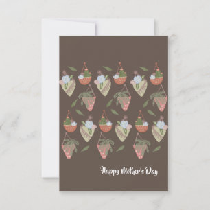 Modern Cactus Plants Fern Flower Floral Greenery Card