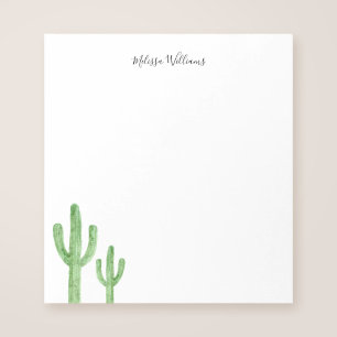 Modern Cactus Script Personalised Notepad