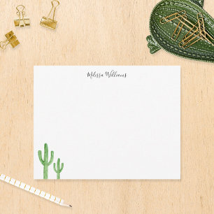 Modern Cactus Script Personalised Stationery Card