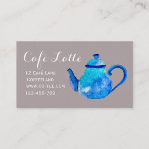 Modern cafe tea shop teapot business card