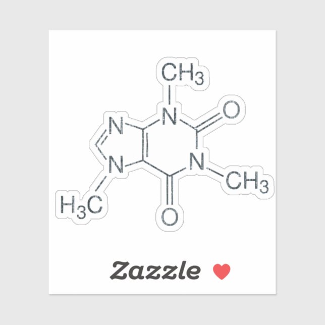 Modern Caffeine Molecule Chemical Structure (Sheet)