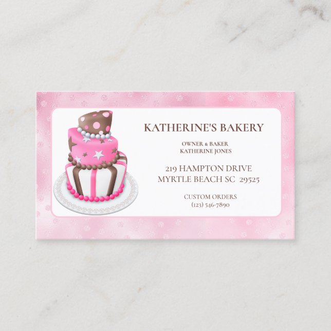 Modern Cake Bakery Business Cards (Front)