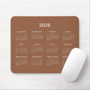 Modern calendar brown minimalist mouse pad