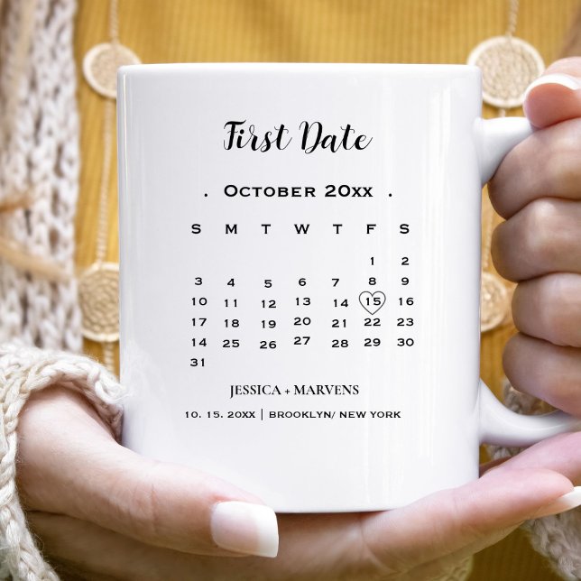 Modern calendar nonphoto Wedding First date Coffee Mug (Creator Uploaded)