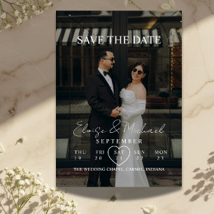 Modern Calendar Week Photo Save The Date Wedding Invitation