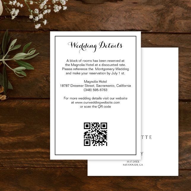 Modern Callighraphy Script  Wedding Details  Enclosure Card (Creator Uploaded)