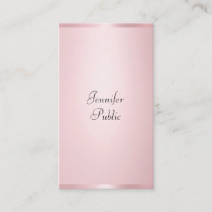 Modern Calligraphed Elegant Rose Gold Template Business Card