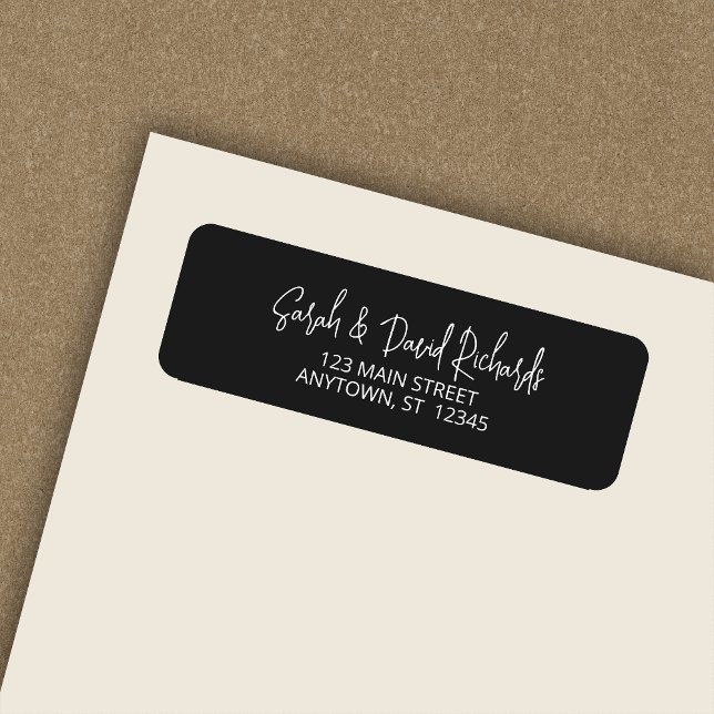 Modern Calligraphic Black Noir Return Address (Creator Uploaded)