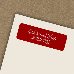 Modern Calligraphic Crimson Red Return Address