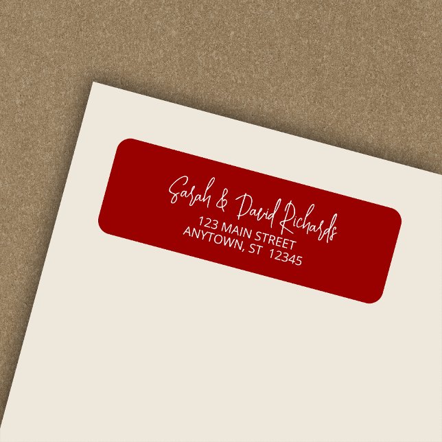 Modern Calligraphic Crimson Red Return Address (Creator Uploaded)