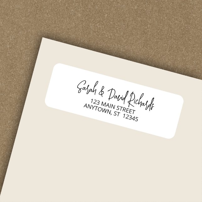 Modern Calligraphic Script White Return Address (Creator Uploaded)