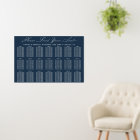 Modern Calligraphy 21 Table Blue Seating Chart