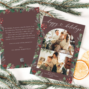 Modern Calligraphy 2 Family Photo Holiday Card