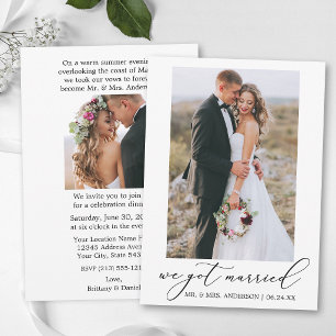 Modern Calligraphy 2 Photo Wedding After Party Announcement