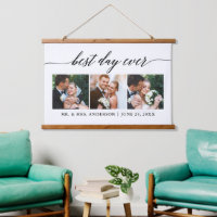 Modern Calligraphy 3 Photo Best Day Ever Wedding