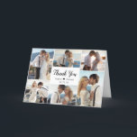 Modern Calligraphy 6 Photo Collage Heart Wedding Thank You Card<br><div class="desc">Modern, Elegant, Hand Lettered Script Black and White Wedding Multi Photo 6 Collage Thank You Folded Card. Stylish wedding thank you card template featuring six (6) photo on the front and one (1) photo inside. With the text "thank you" in a swirly hand lettered calligraphy script font in black on...</div>