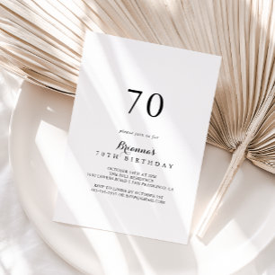Modern Calligraphy 70th Birthday Party Invitation