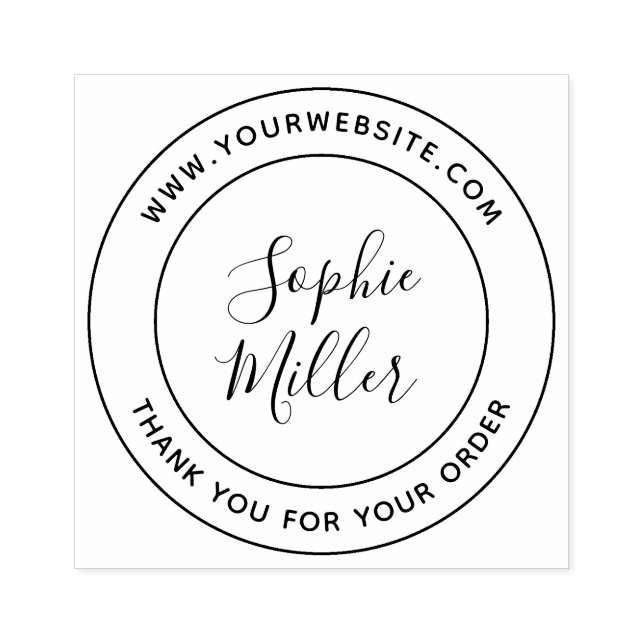 Modern Calligraphy Add Your Company Brand Name Rubber Stamp (Imprint)