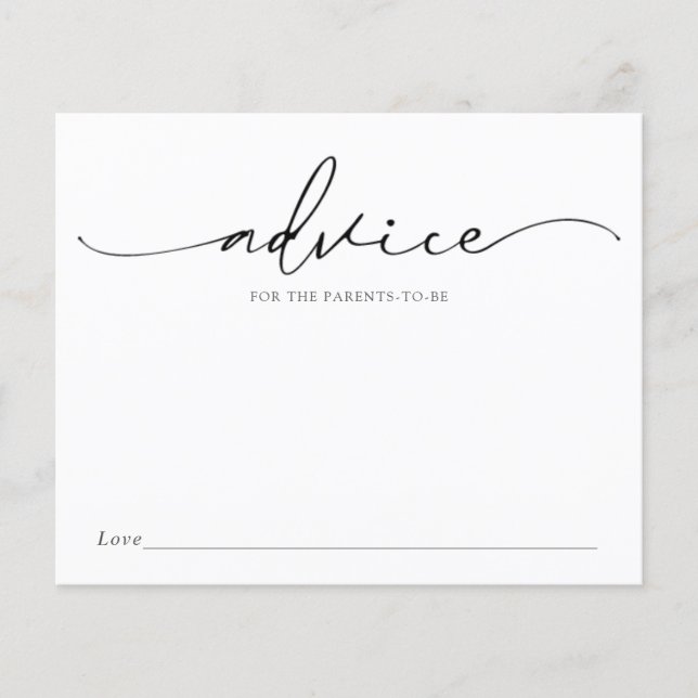 Modern Calligraphy Advice for the Parents-to-Be (Front)