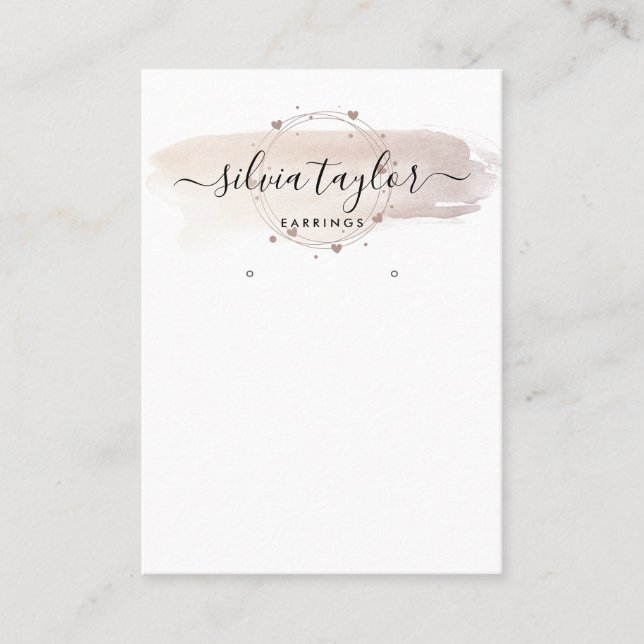 Modern Calligraphy art Earring display card (Front)