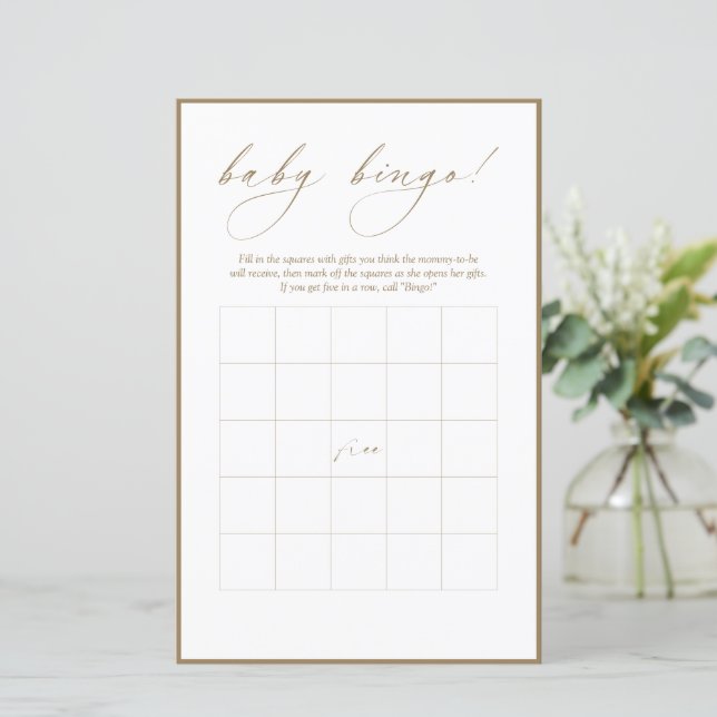 Modern Calligraphy | Baby Bingo  (Standing Front)