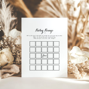Modern Calligraphy Baby Bingo Shower Game