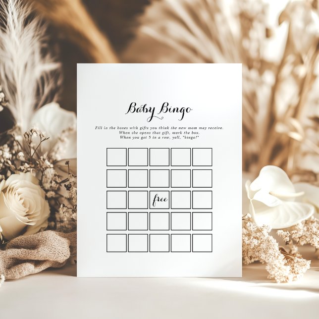 Modern Calligraphy Baby Bingo Shower Game (Creator Uploaded)