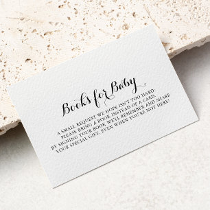 Modern Calligraphy Baby Shower Book Request Enclosure Card