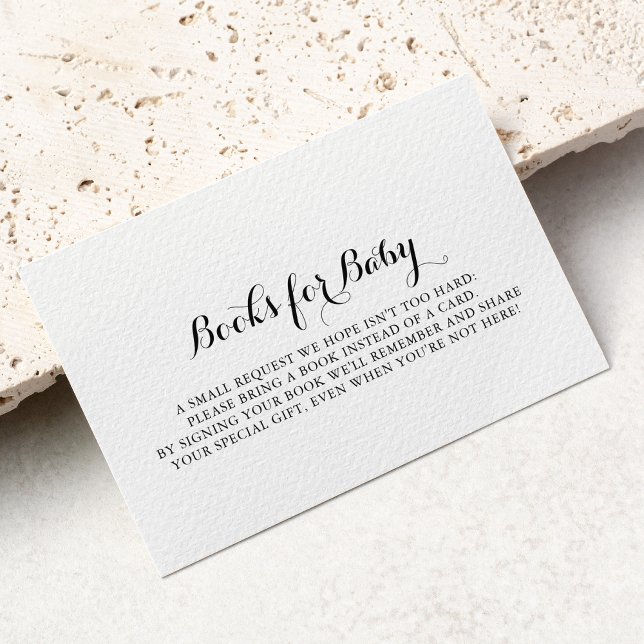 Modern Calligraphy Baby Shower Book Request Enclosure Card (Creator Uploaded)