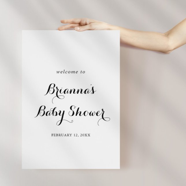 Modern Calligraphy Baby Shower Welcome Poster (Creator Uploaded)