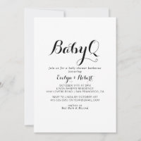 Modern Calligraphy BabyQ Baby Shower Barbecue 
