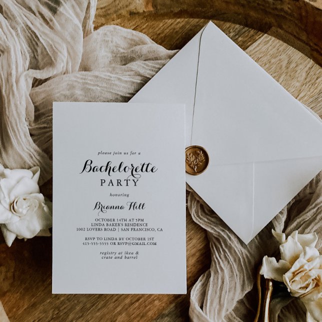 Modern Calligraphy Bachelorette Party Invitation (Creator Uploaded)