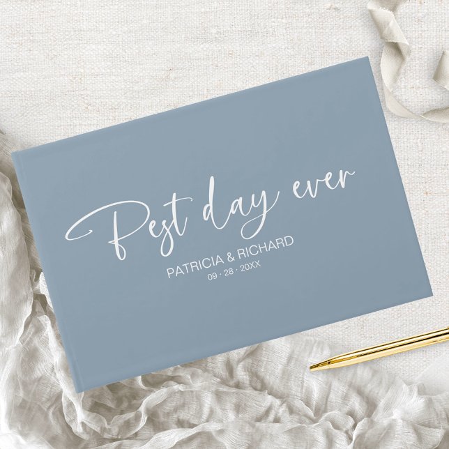 Modern Calligraphy Best Day Ever Wedding Guest Book (Creator Uploaded)