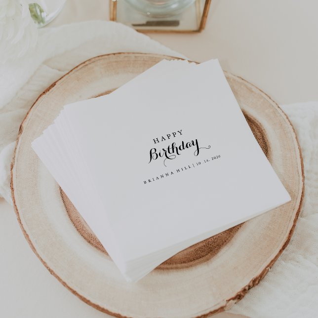 Modern Calligraphy Birthday Party Napkin (Creator Uploaded)