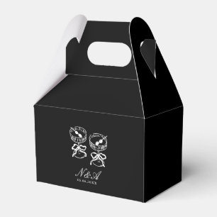 Modern Calligraphy Black & White Wedding Favour Box