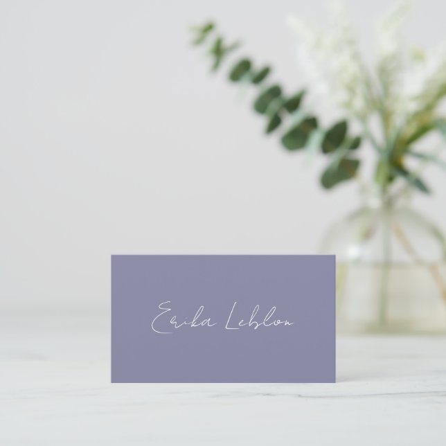 Modern Calligraphy blue basic Calling Card (Standing Front)