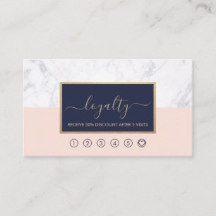 Modern Calligraphy Blush & Midnight Blue Loyalty Business Card