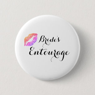 Modern Calligraphy Brides Entourage 6 Cm Round Badge