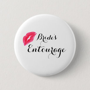 Modern Calligraphy Brides Entourage 6 Cm Round Badge