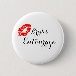 Modern Calligraphy Brides Entourage 6 Cm Round Badge