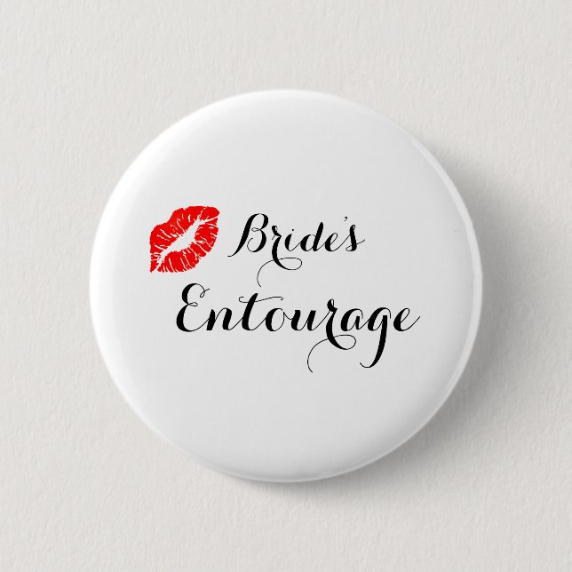 Modern Calligraphy Brides Entourage Button (Front)