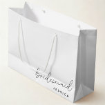 Modern Calligraphy Bridesmaid Proposal Gift Bag<br><div class="desc">Custom-designed bridesmaid gift bag featuring modern black and white design.</div>