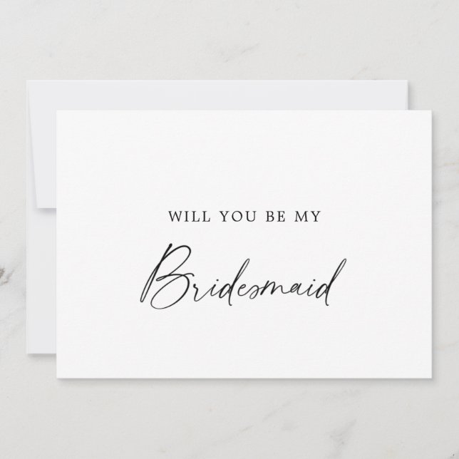 Modern Calligraphy Bridesmaid Proposal Invitation (Front)