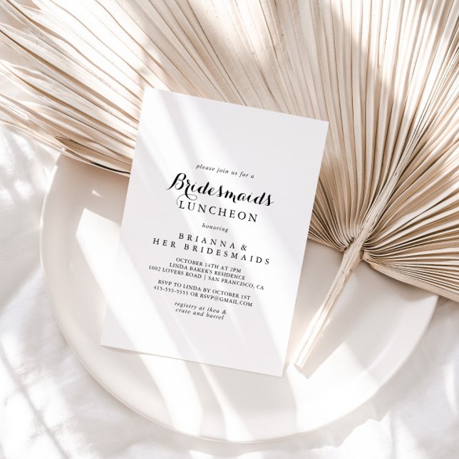Modern Calligraphy Bridesmaids Luncheon Shower Invitation (Creator Uploaded)