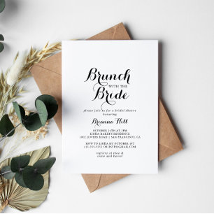 Modern Calligraphy Brunch with the Bride Shower Invitation
